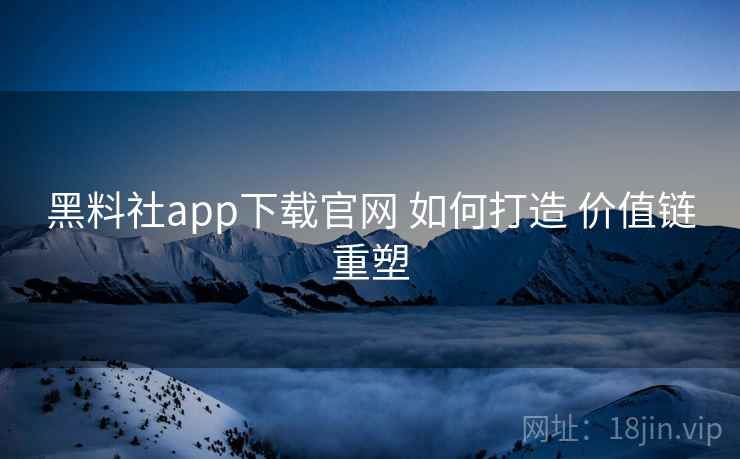 黑料社app下载官网 如何打造 价值链重塑